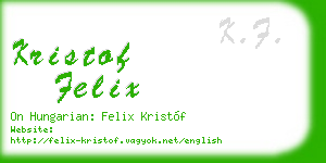 kristof felix business card